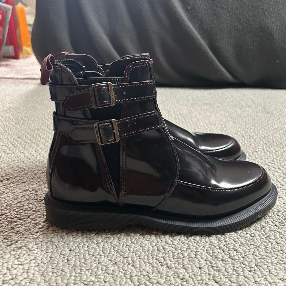 Dr. Martens Flora Smooth Leather Buckle Chelsea Boots (US 9 Women)